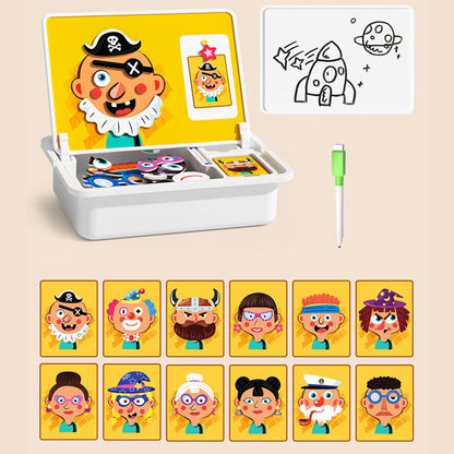 ⏳Spécial à durée limitée⏰Boîte Puzzle Magnétique Enfant avec Plateau de Jeu et Ardoise à Dessin🧩