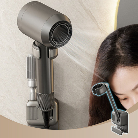 ⏳Spécial à durée limitée⏰Support mural pour sèche-cheveux avec range-cordon🍃