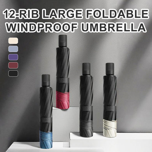 ⏳Spécial à durée limitée⏰Parapluie Grand Format 12 Baleines Pliable et Anti-Vent ☔