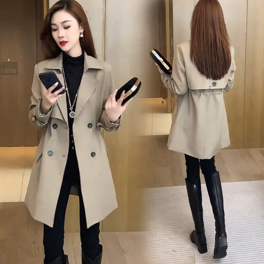 ⏳Spécial à durée limitée⏰Trench-coat confortable à revers et taille cintrée🧥