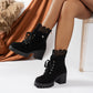 ⏳Spécial à durée limitée⏰Bottines Femme à Talon Épaissi et Lacets👢