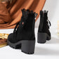⏳Spécial à durée limitée⏰Bottines Femme à Talon Épaissi et Lacets👢