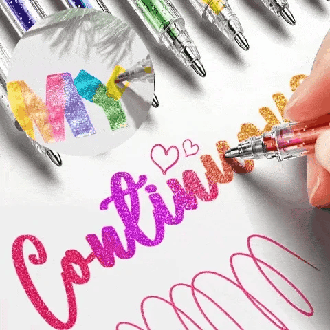 🌟 Série Eco-Creative Success 2026 | 🌈 Stylo gel pailleté biodégradable | Écriture fluide, idéal pour le bricolage et le coloriage🎨【-50 %】