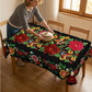 ⏳Spécial à durée limitée⏰Nappe mexicaine à fleurs avec bord festonné🏵️