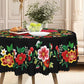 ⏳Spécial à durée limitée⏰Nappe mexicaine à fleurs avec bord festonné🏵️