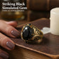 📢📢50% OFF !! ⏰Vintage Engraved Black Simulated Gemstone Ring