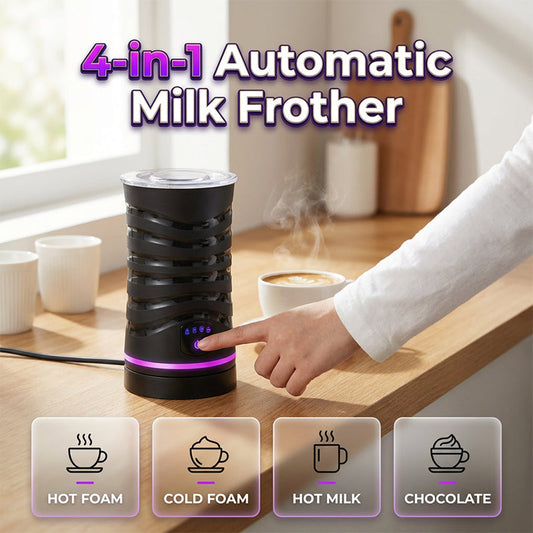📢📢50% OFF !! ⏰Milk Frother Electric Steamer,600ml automatic frother & heater, silent, auto shut-off