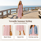 Women Sleeveless Polka Dot Maxi Dress with Pockets V Neck Summer Sundress