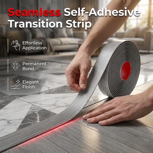 🌀🏡🔀 LIMITED-TIME 50% OFF! Versatile Self-Adhesive Floor Transition – Flexible to Bend, Cuts to Length, Works on Tile, Wood, Laminate, Concrete – Seamless Connection for Any Floor Type 🌿