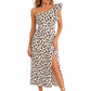 Women Summer Backless Midi Dress with Side Split