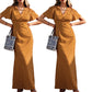 Women's V-Neck Polka Dot Maxi Dress