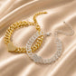 Sparkly Rhinestone Butterfly Anklet Bracelet
