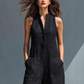 Sleeveless Button-Up Wide-Leg Jumpsuit