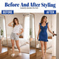 Women's Ruffle Strap Ruched Denim Dress