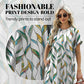 Loose Fit Short Sleeve Dress with Versatile Print Designs