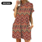 Loose Fit Short Sleeve Dress with Versatile Print Designs