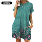 Loose Fit Short Sleeve Dress with Versatile Print Designs
