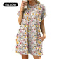 Loose Fit Short Sleeve Dress with Versatile Print Designs