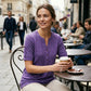 Women's Casual V-Neck Pleated Blouse