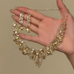 Elegant Yellow Sparkling Rhinestone Jewelry