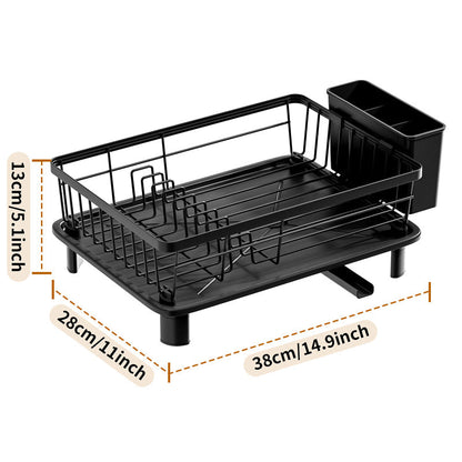 Kitchen Dish Rack with 360° Rotating Spout