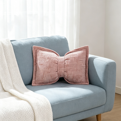 🎀 50% OFF NOW! 🛋️ Soft Chenille Bow-Shaped Throw Pillow – Ultra-soft, plush & decorative – Perfect for sofas, beds & cozy corners ✨