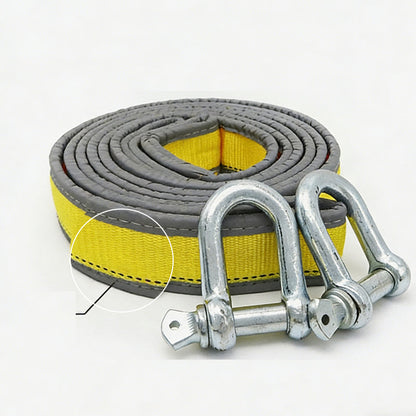 🚗 LIMITED-TIME 50% OFF ✨ 8-Ton Tow Rope with U-Shackle Hooks — Reflective & Reinforced 🔒