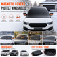 Thickened Magnetic Car Windshield Sun Shade and Snow Cover Waterproof Half Car Cover with Reflective Strips