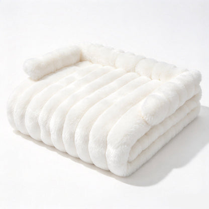 ⏳Time-Limited Special⏰  Plush Pet Furniture Protector: Faux Fur, Anti-Scratch, Non-Slip Back, Quilted