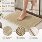 Tapete de baño absorbente y antideslizante con tejido waffle, tapete de entrada color liso