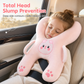 Cartoon Animal Car Sleeping Pillow for Kids and Adults Back Seat Travel Hug Cushion and Seat Belt Neck Protector for Long Distance Rides