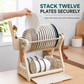 🍽️ Time-Limited Special ✨ Vertical Steel Dish Drying Rack — 12 Plates & Drip Tray 🔧