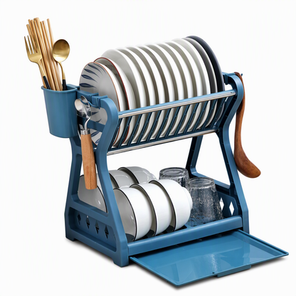 🍽️ Time-Limited Special ✨ Vertical Steel Dish Drying Rack — 12 Plates & Drip Tray 🔧
