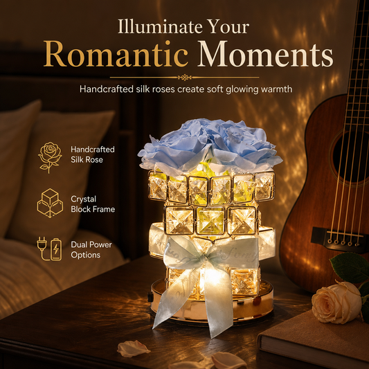 📢📢50% OFF !! ⏰Rose Rubik's Cube Bedside Night Light USB Powered Atmosphere Table Lamp