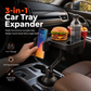 3 in 1 Multifunctional Car Cup Holder Phone Mount with Tray and Storage Organizer