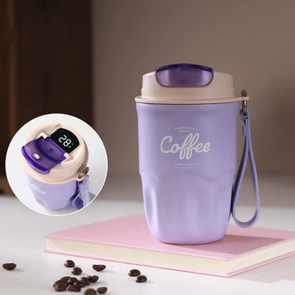 Smart LED Temperature Display Insulated Travel Coffee Mug (12 oz)