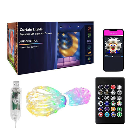 ✨🎄LAST DAY SALE 50% OFF!!🎁Waterproof LED Curtain String Lights – DIY Patterns, Music Sync & App Control