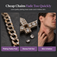 Hip Hop Double Layer Baguette Rhinestone Cross Brass with Figaro Chain