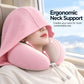 Hooded Travel Neck Pillow with Carrying Pouch