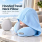 Hooded Travel Neck Pillow with Carrying Pouch