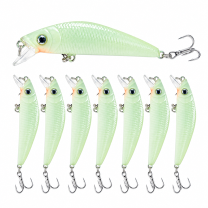 ⏳Limited-time 50% off⏰Luminous Minnow Hard Bait Artificial Lure for Night Fishing (7cm)🎣🌙✨