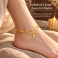 ⏳Limited-time 50% off💥Women Double Layer Gold Tone Heart Charm Anklet with Small Beads Foot Jewelry Gift