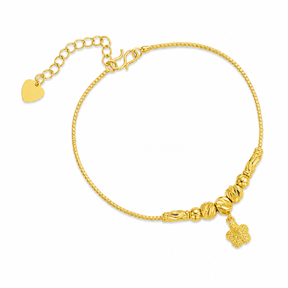⏳Limited-time 50% off💥Women Double Layer Gold Tone Heart Charm Anklet with Small Beads Foot Jewelry Gift