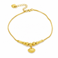 ⏳Limited-time 50% off💥Women Double Layer Gold Tone Heart Charm Anklet with Small Beads Foot Jewelry Gift
