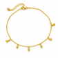 ⏳Limited-time 50% off💥Women Double Layer Gold Tone Heart Charm Anklet with Small Beads Foot Jewelry Gift