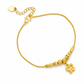 ⏳Limited-time 50% off💥Women Double Layer Gold Tone Heart Charm Anklet with Small Beads Foot Jewelry Gift