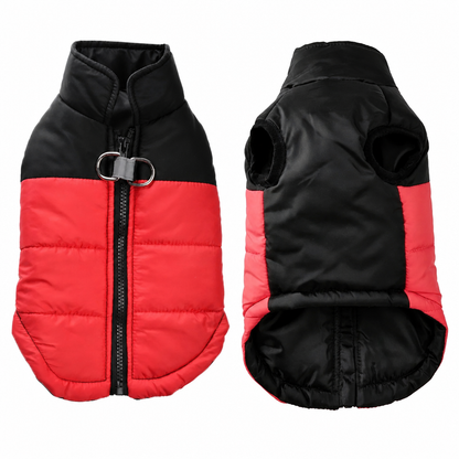 Warm Padded Winter Dog Vest with Built-In Harness