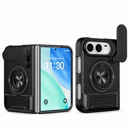 Magnetic Armor Case for iPhone Duo with Sliding Camera Shield & Dual Kickstand