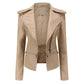 Veste en cuir souple à fermeture éclair