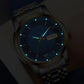 Montre à quartz ultra-mince et étanche pour hommes avec double fenêtre de calendrier